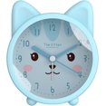 thumbnail image 1 of KAIYANG Reloj despertador para niños con bonito diseño de gato, silencioso, de cuarzo, para escritorio, mesita de noche, para niños, COLOR 4, 1 of 5