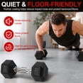 thumbnail image 4 of Sprint Demon 10 LB Rubber Hex Dumbbells, Set of 2, Non-Slip Grip for Home Gym Strength Training, 4 of 7