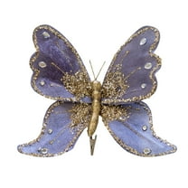 Christmas Decoration New Christmas Tree Butterflys Ornaments Wreath Decor Ceiling Wall Decoration for 2025 Year Gifts Holiday Glittering Butterflys Christmas Tree Hanging Ornament, Blue