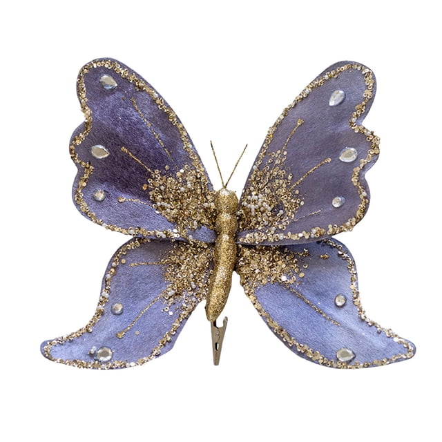 Xihbxyly Adornos de Mariposa para Árbol de Navidad, Decoración Navideña Brillante, Diseño de Tela Duradero, Sofisticados Detalles Dorados, Decoración Versátil para Techo y Pared, Elegante Adición Al