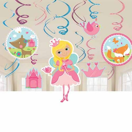 Princess Hanging - Woodland Princess Hanging Swirl Decorations (12pc)