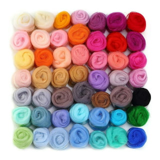 Ciyaped Needle Felting Kit, 24 Colors Wool Roving for Felting Wool Needle Gifts, Felt Starter Kit Wool Felt Tools with Fibre Yarn DIY Needle Felting