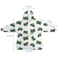 thumbnail image 7 of Cartoon Tractors Green White Pattern Blanket Hoodies for Kids 6-13YR Oversize Wearable Blanket Hoodies for Boys Girls Teens, 7 of 7