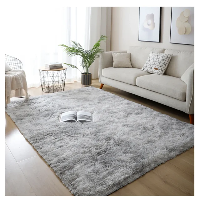 Tie Dye Fluffy Rug 40*60cm for Bedroom, Bedside, Living Room, Playroom Rainbow