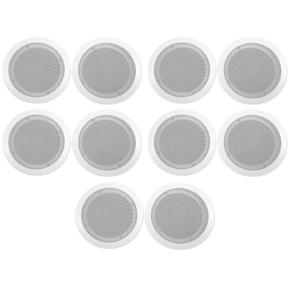 (10) Rockville CC65T White 6.5" Commercial 70v Ceiling Speakers For Restaurant