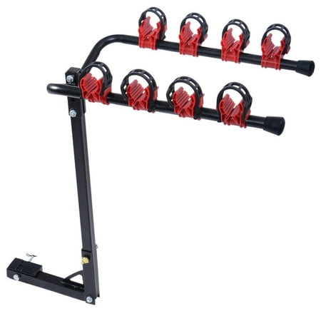 Full Swing 4 Bike Hitch Gizmo Supply Heavy Duty 4 Bicycle Bike Rack Car Swing Down SUV Truck Van Hitch Mount Carrier ()
