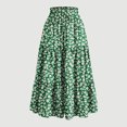 thumbnail image 2 of Women's Floral Tiered Ruffle Maxi Skirts Boho A Line Flared High Waist Vintage Flowy Long Skirt with Drawstring, 2 of 5