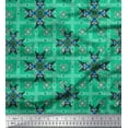 thumbnail image 1 of Soimoi Modal Satin Fabric Check & Moroccan Decorative Printed Fabric 1 Yard 42 Inch Wide, 1 of 2