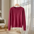 thumbnail image 5 of CBASIHI Womens Sweaters Casual Crew Neck Long Sleeve Pullover Fall Knit Tops M, 5 of 6