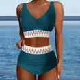 thumbnail image 1 of iTNHFP Bikini Swimsuits Women's High Waisted Bikini Sets Two Piece High Cut Bathing Suits Athletic Color Block Swimsuits, 1 of 5
