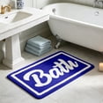thumbnail image 4 of KOYPTL Waffle Bath Mat Boho Flocked Bath Rug Absorbent Non Slip Ultra Soft Bathroom Mats Machine Washable Knit Bath Rugs with Bath Letter for Bathroom Bedroom Kitchen Tub 16*24" Blue, 4 of 6