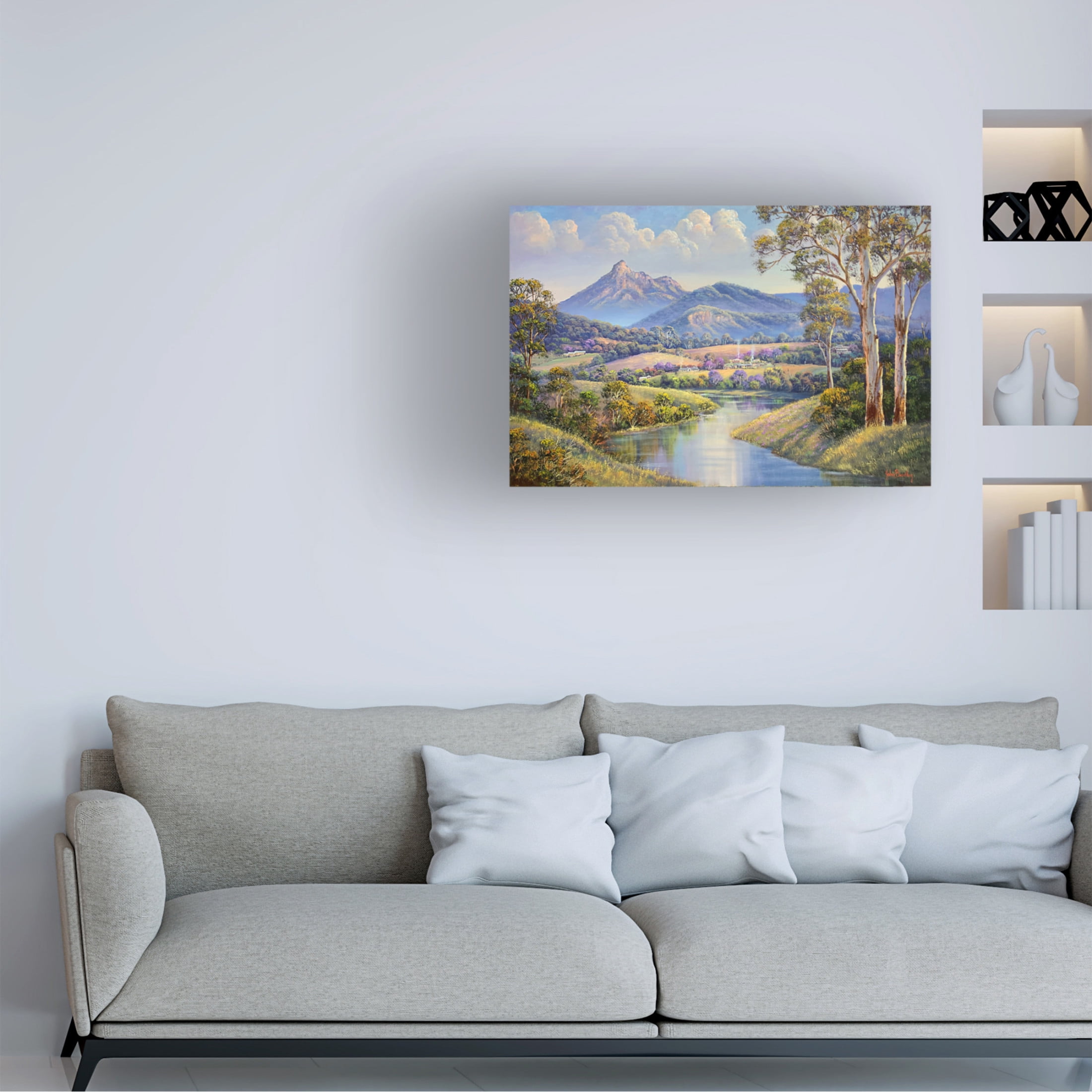 Canvas Wall Art - John Bradley 'Early Morning - Mt Warning' Wall Art for Living Room, Bedroom, or Office Décor by Trademark Fine Art - 47 x 30 Inches
