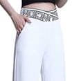 thumbnail image 2 of Pantalones rectos de pierna ancha para mujer Pantalones largos Palazzo Pantalones rectos, elásticos Todos Blanco, 2 of 3