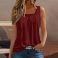 thumbnail image 2 of Tank Tops for Women Vintage Print Ruched Loose Flowy Sleeveless Tops, 2 of 3