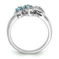 thumbnail image 2 of Auriga 925 Sterling Silver Rhodium-plated Light Swiss Blue Topaz and CZ Swirl Ring for Women Size- 7, 2 of 6
