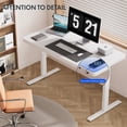 thumbnail image 7 of FLEXISPOT 55" W Home Office Height Adjustable Standing Desk White Chipboard Top with USB Charge Ports, Drawer, 7 of 7