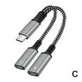 thumbnail image 1 of 2in1 USB Type-C To 3.5mm Jack AUX Audio Splitter Converter Cable Adapter, 1 of 7