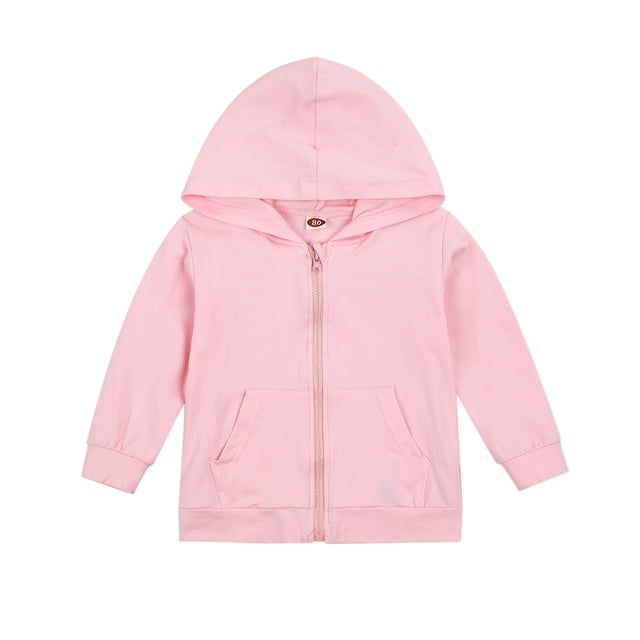 Honganda Kids Hooded Fall V-Neck Zipper Long-Sleeve Kangaroo Pocket Coat