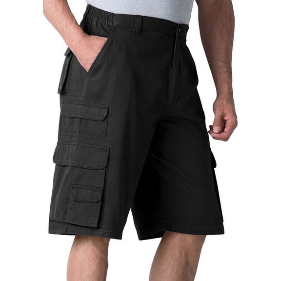 Boulder Creek By Kingsize Cotton Side Elastic Pockets Cargo Shorts (Men's)