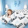 thumbnail image 4 of meiyoeat blue Ribbon Bow 7 Pieces Full Size Bedding Sets,Western Cowgirl Boots Print Full Size Bed in a Bag,Reversible, 4 of 7