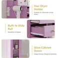 thumbnail image 7 of FANRAL 43.7" Vanity Desk with 10 Mirror Lights & Under-Table RGB,Charging Station & Hair Dryer Holder,Multi-Storage Dressing Table for Bedroom Bathroom,Purple Vanity, 7 of 7