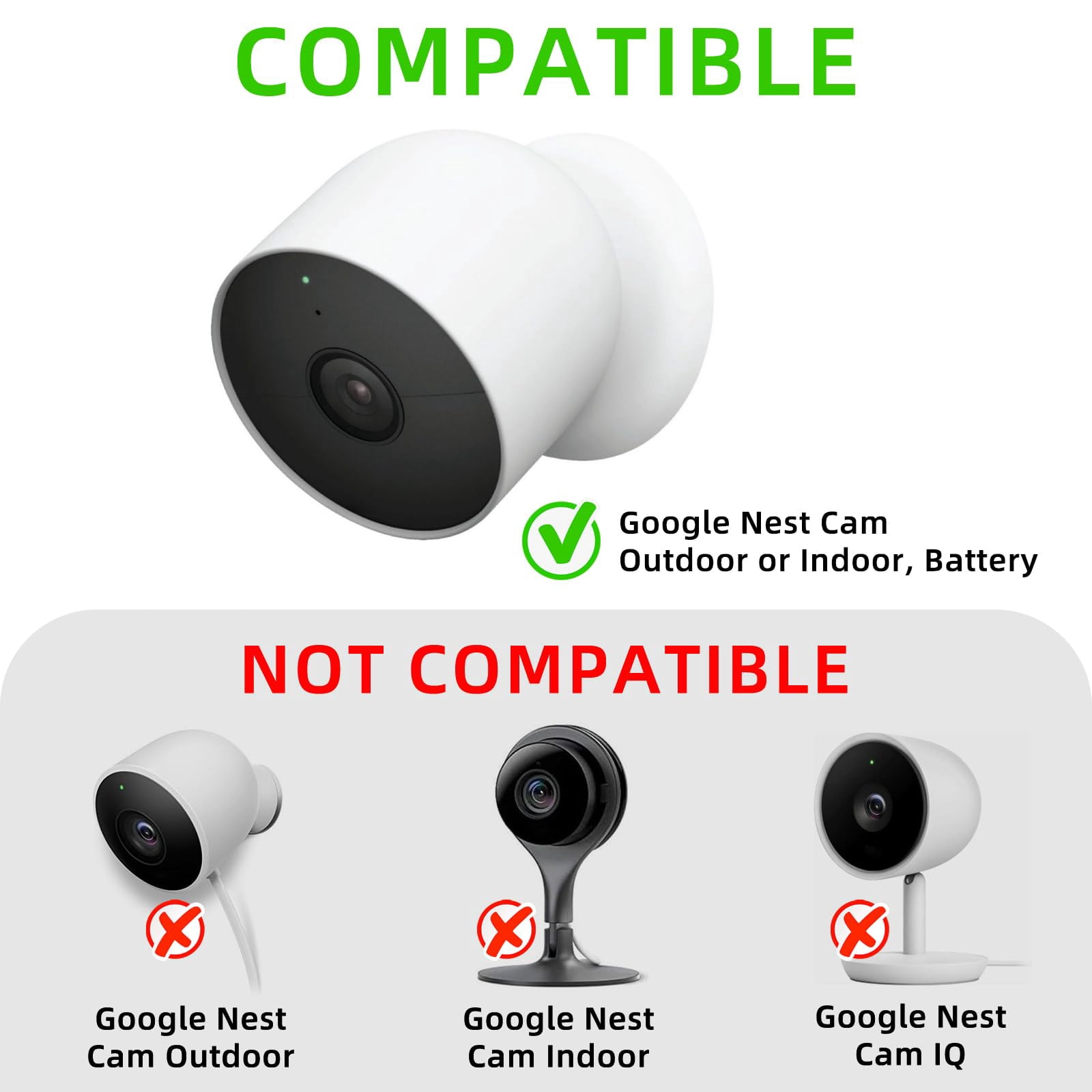Golikin 2006 Upgrade 25ft Nest-Camera Power Cord And Adapter (5.2V/2A)- Power Cable Compatible with Google Nest Cam Outdoor or Indoor, Battery - 1 Pack (Nest Cam NOT Included)