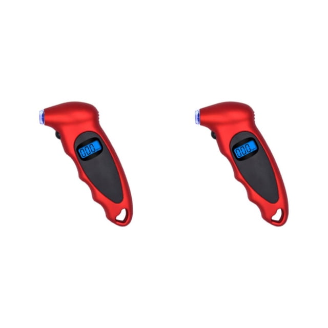 Speravity Universal Car Digital Tire Meter Scooter Bike Vehicle Portable Recargable Medidor de presión de aire Herramienta de medición Red rojo tipo 2 2piezas