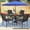 Black Chairs, variant on SOLAURA 6-Piece Outdoor Patio Dining Set with Dark Blue Umbrella, Textilene Dining Chairs and Metal Square Table (Seats 4), Outdoor Furniture Set for Garden, Backyard, Blue