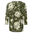 thumbnail image 5 of VBTAPA Womens Plus Size Tops 3/4 Sleeve Shirts Round Neck Loose Casual Blouses Floral Print Tshirts Prime Sales Today Multicolor XL, 5 of 6