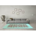 thumbnail image 3 of Ahgly Company Indoor Square Oriental Light Blue Modern Area Rugs, 3' Square, 3 of 4