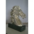 thumbnail image 6 of Nifao Horse Bust Silver Finished Statue – Home Decor Sculpture, 16"L x 7"W x 20"H, 6 of 9