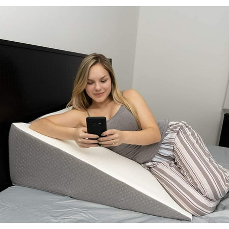 K?lbs Extra Wide Bed Wedge Pillow with Memory Foam Top | Stylish Jacquard Cover | Extra Large Wedge Pillow for Sleeping and Acid Reflux  GERD Pillow  (Extra Large 7.5 Height (31 x 33 x 7.5))
