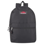 Basic Classic Solid Color Backpack with Front Zipper Accessory Pocket, Dual Zipper Closure & Padded Shoulder Straps for Work, School, Office, Gym, Sports, Travel, Commute & Recreation in Black