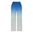 thumbnail image 2 of Tnhcen Women's Gradient Color Straight Leg Pants Elastic Waist Ombre Print Trousers Pre-Shrunk Washed Crease Casual Pants S-2XL, 2 of 5