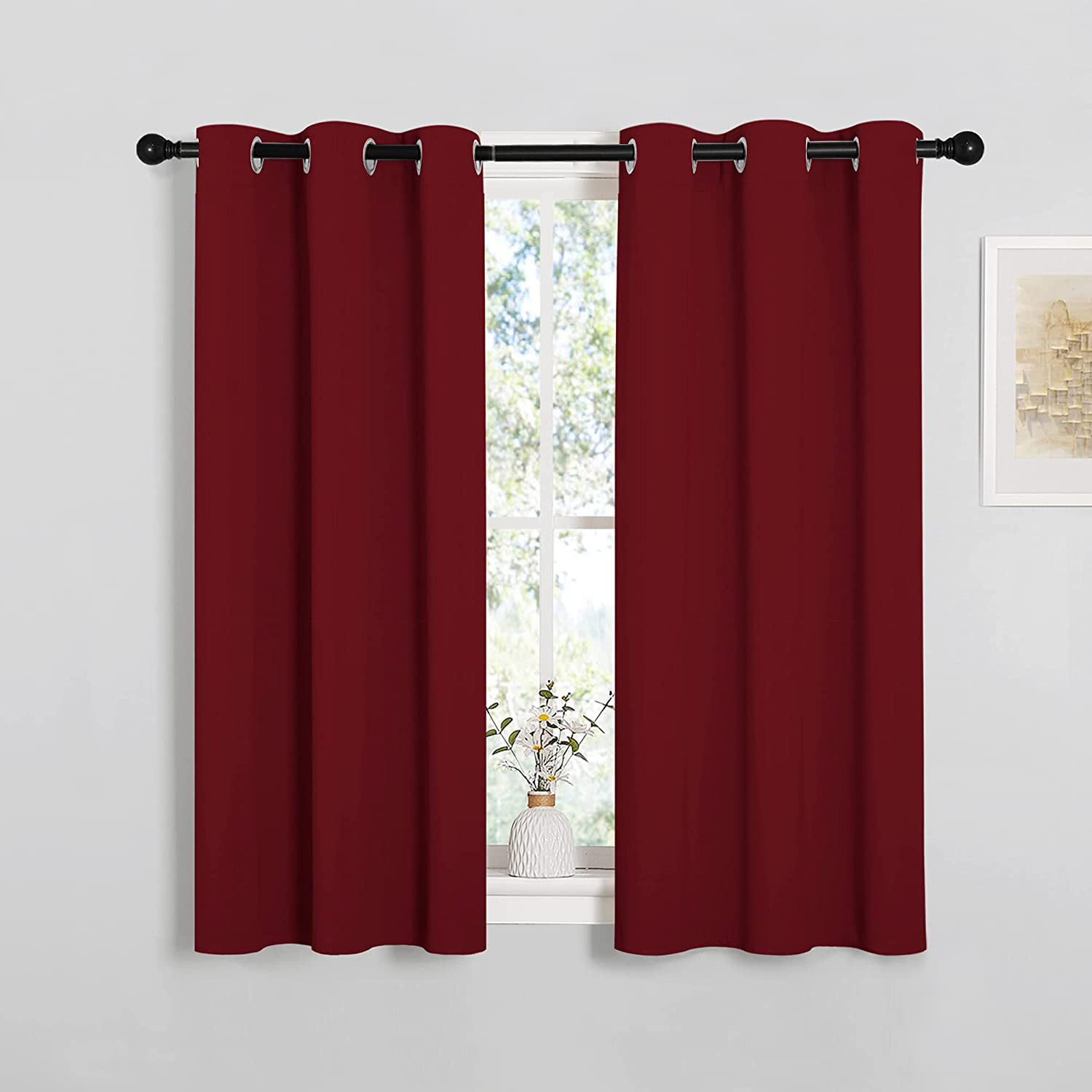 school centers. Kids Window treatment decor Solid Burgundy maroon and white hounds-tooth valance laundry room Baby 