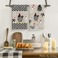 thumbnail image 6 of Sm:)e Geometric Grid Baking Cooking Chickens Kitchen Towels Dish Towels, 18x26 Inch Seasonal Leaves Decoration Hand Towels Set of 4, 6 of 7