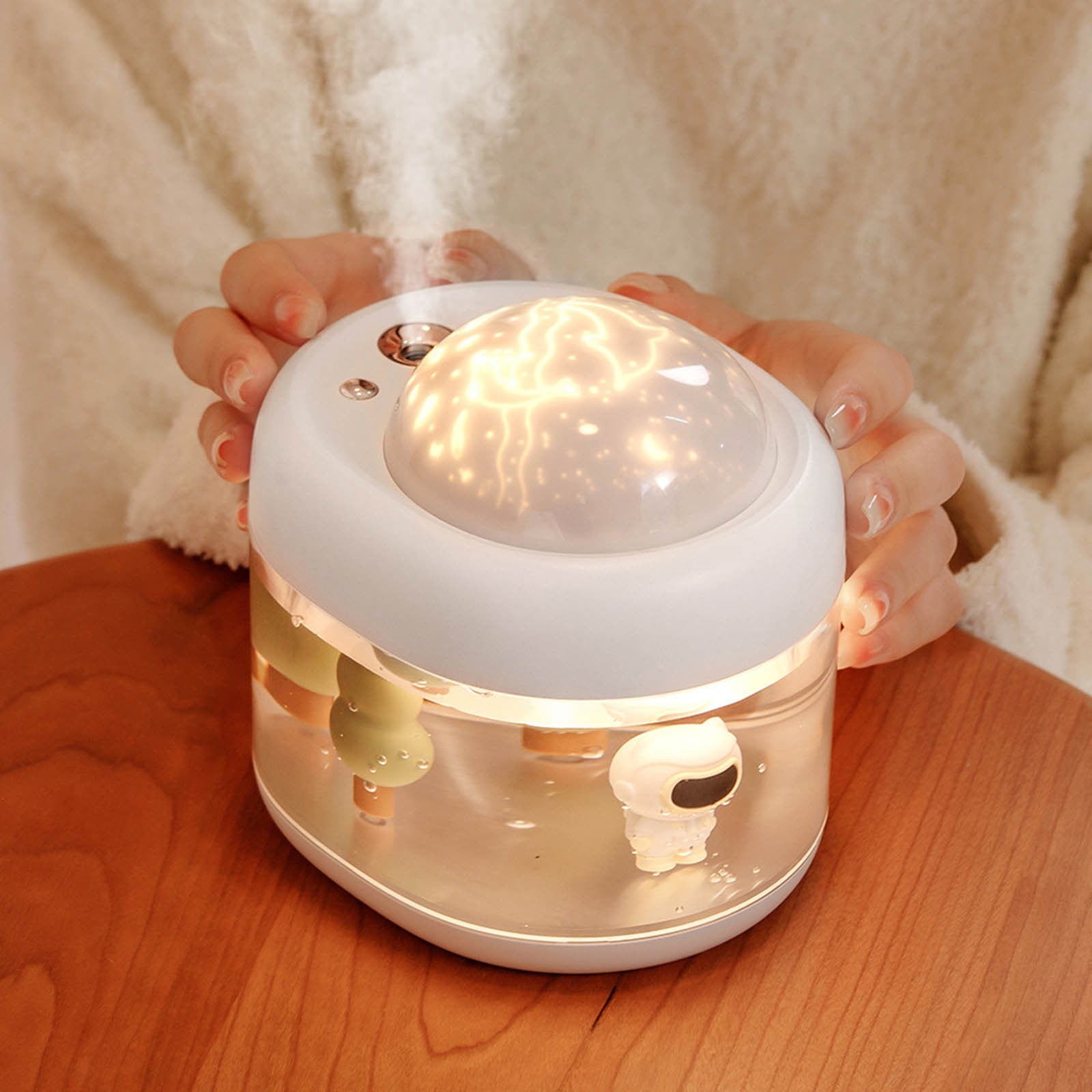 ESULOMP Projection Humidifier Projection Rotary Large Capacity USB Wireless Desktop Humidifier Gift