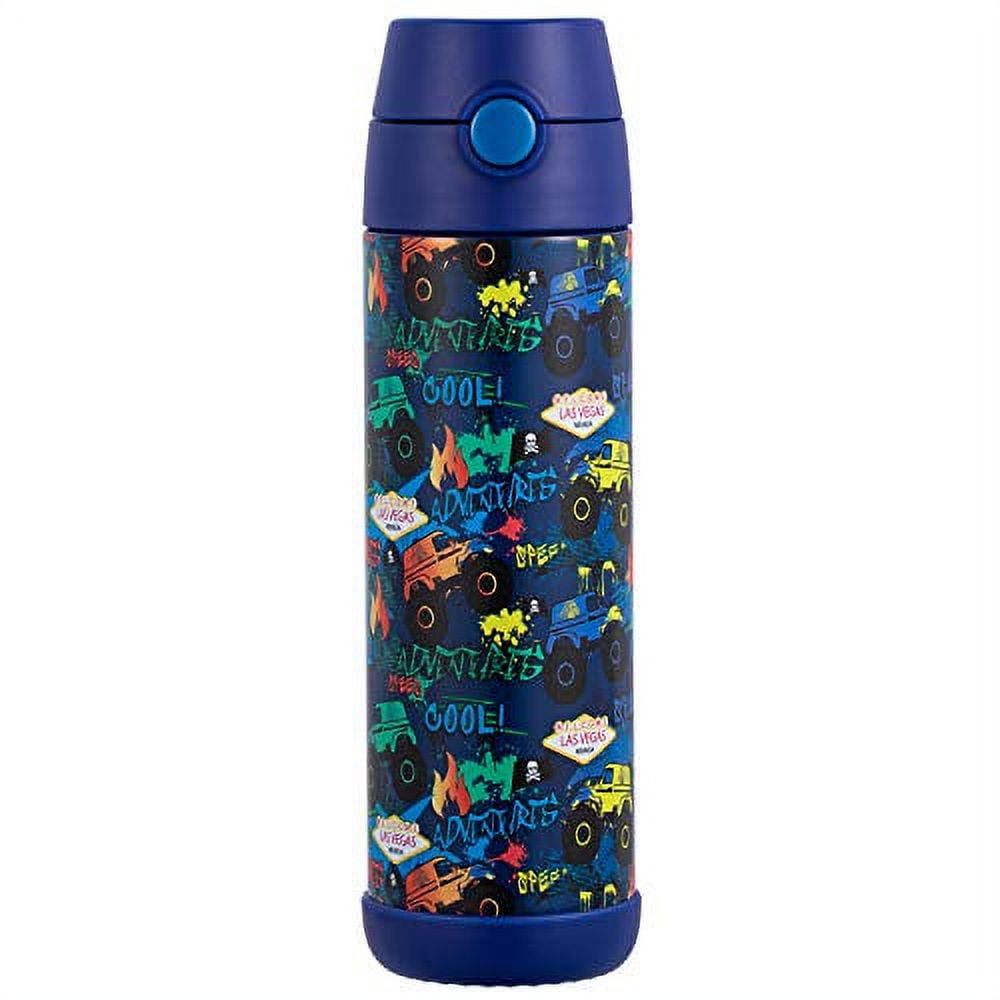 Qengyeen Insulated Water Bottles Stainless Steel Metal Kids Thermos Water  Bottle with Straw and Strap for Girls Boys for School Gifts,24ounce, blue