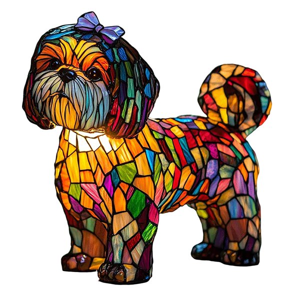 Dog Series Art Night Light, Colorful Cute Pet Dogs Themed Led Table Lamps, Vintage Style Pet Memorial Decor with Warm Ambient Glow, Unique Gifts for Dog Lovers