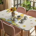 thumbnail image 3 of Yellow Lemons Table Cloths for 3 Foot Rectangle Tables, Cute Gnomes Summer Fruits Flowers Vintage Patio Waterproof Elastic Fitted Tablecloths, Washable Rectangular Table Cover for Camping, 3 of 8