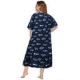 thumbnail image 3 of Nightgowns for Women Plus Size Long Sleepwear Square Neck Loungewear Short/Long Sleeve Pajama Loose Ruffle Hem House Dress Floral Duster Soft Comfy Nightdress,XL-5XL, 3 of 9