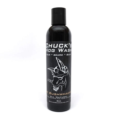 Chuck's Hog Wash - All Natural Beard and Body Wash - The Bushwhacker Scent, 8 oz - Leaves Your Beard Softer Than its Ever Been and is Suitable for Daily Use