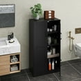 thumbnail image 4 of Costway Bathroom Cabinet with Doors & Adjustable Shelves Storage Organizer for Living Room Black, 4 of 10