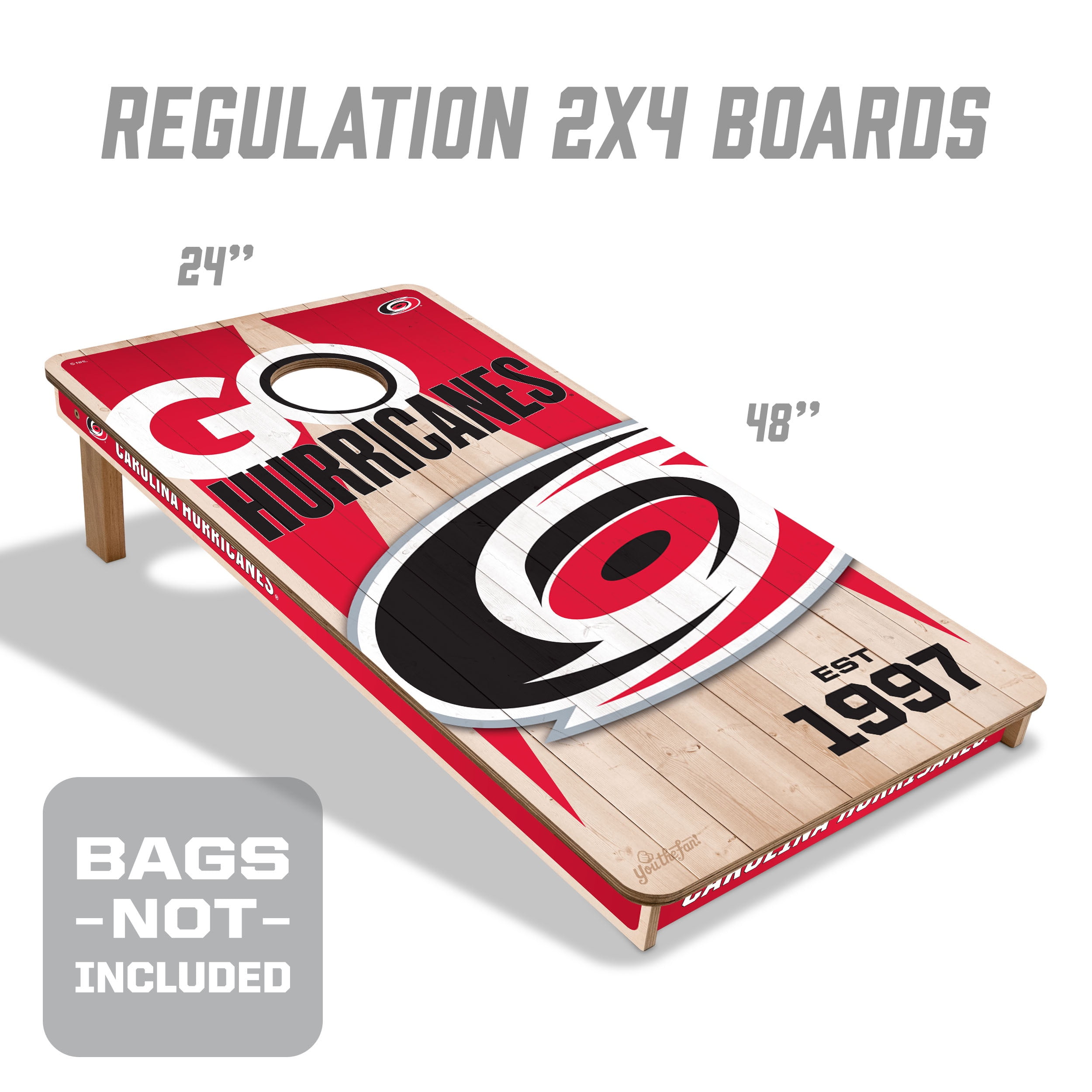 YouTheFan NHLCarolina Hurricanes 2' x 4' Cornhole Game No Bags