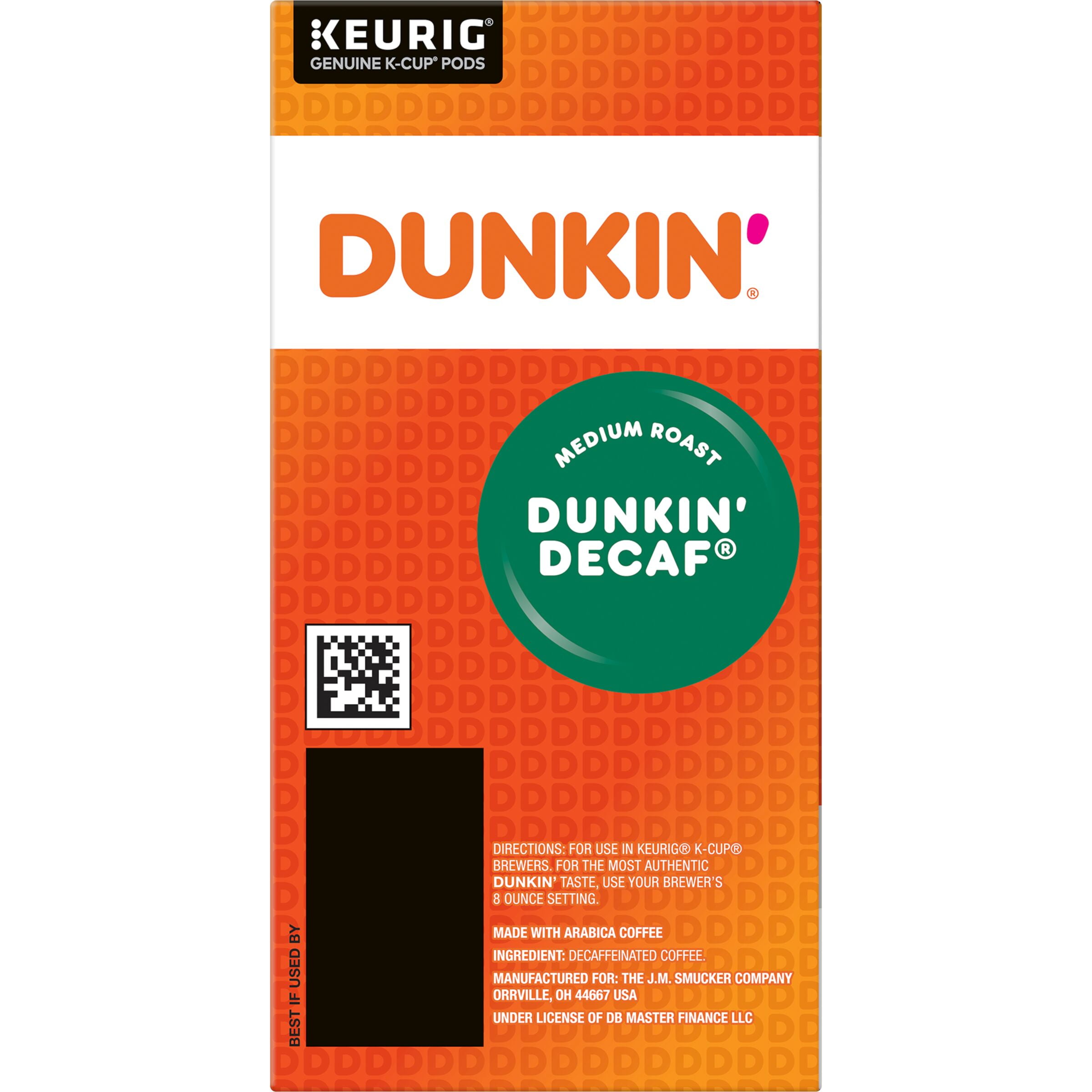 (88 Count) Dunkin' Decaf Medium Roast Coffee, K-Cup Pods