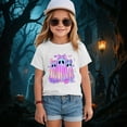 thumbnail image 2 of CAUYDY Halloween Shirt for Kids Girls Funny Boo Pumpkin Ghost T-Shirt Retro Flower Spooky Season Short Sleeve Tee Tops(A01-White,4-5 Y), 2 of 5