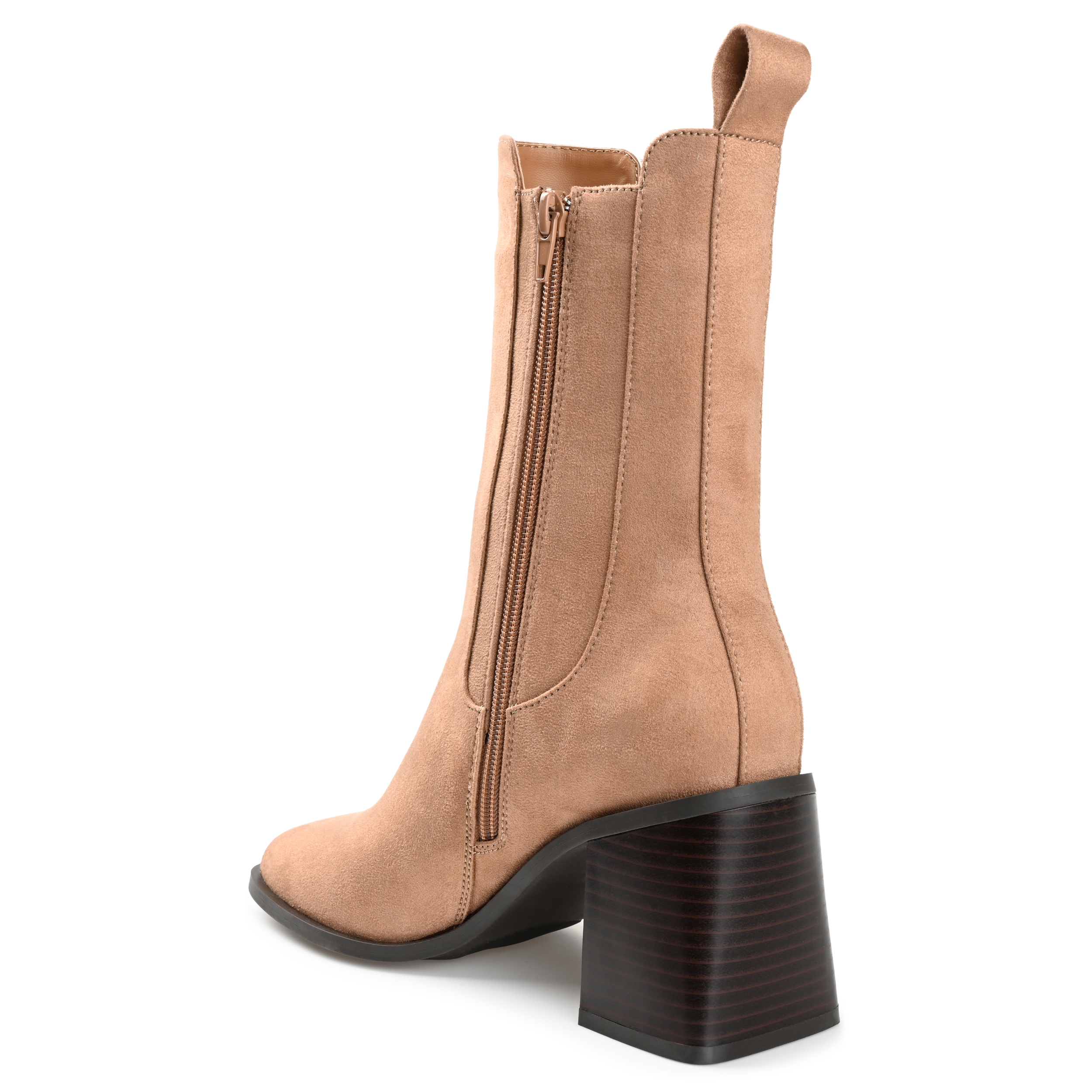 Journee Womens Kaydia Square Toe Stacked High Ankle Booties
