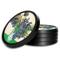 thumbnail image 1 of Silicone Non-Slip Drink Coasters with Removable Printed Absorbent Felt Pad - Set of 4 - Van Gogh: Vase & Irises, 1 of 3