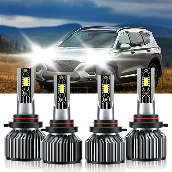 VEHIFOMO 9005 9005 LED Headlight High Low Beam Bulbs Compatible for Hyundai Santa Fe Sport 2017-2018