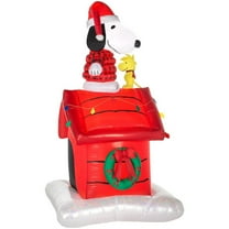 Gemmy Peanuts 8-ft Pre-Lit Snoopy and Woodstock on a Doghouse Christmas Inflatable